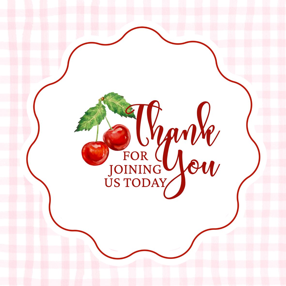 Thank U Stickers - Cherry